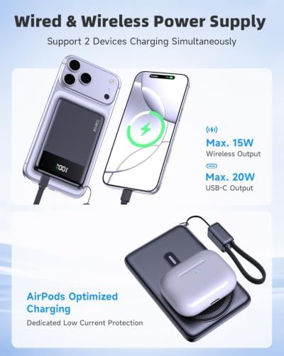 Slim magnetic wireless portable charger — photo 5