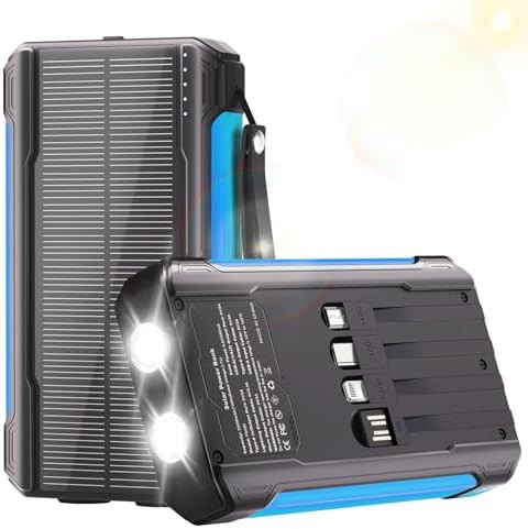 Compact solar wireless charger with three cables