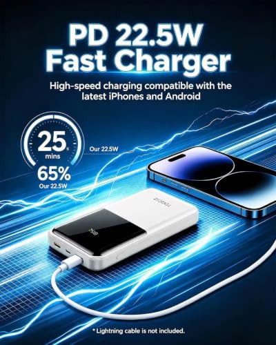 Slim white fast charging battery pack — photo 5
