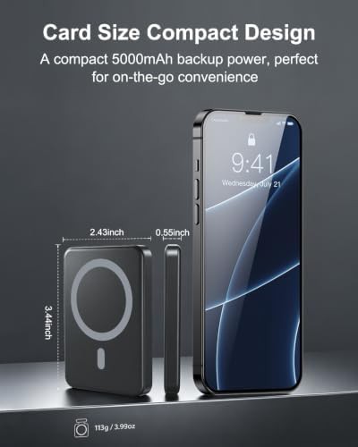 Ultra slim black magnetic wireless battery — photo 2