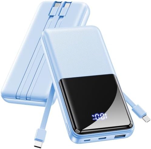 Compact 15000mAh charger with USB-C cable