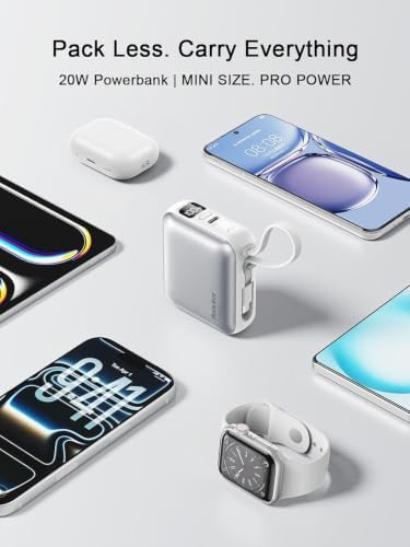 Mini portable charger with built-in cable — photo 3