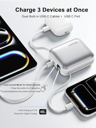 Mini portable charger with built-in cable — photo 5