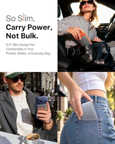 Grey ultra slim magnetic power bank — photo 3