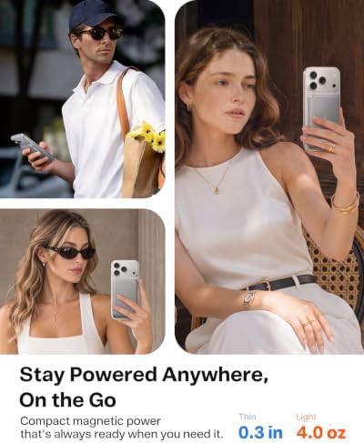 Grey ultra slim magnetic power bank — photo 5