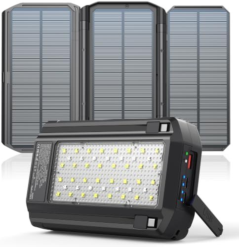 Foldable solar power bank with dual cables