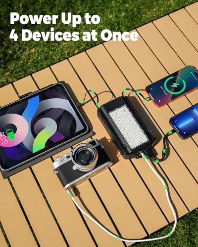 Foldable solar power bank with dual cables — photo 4