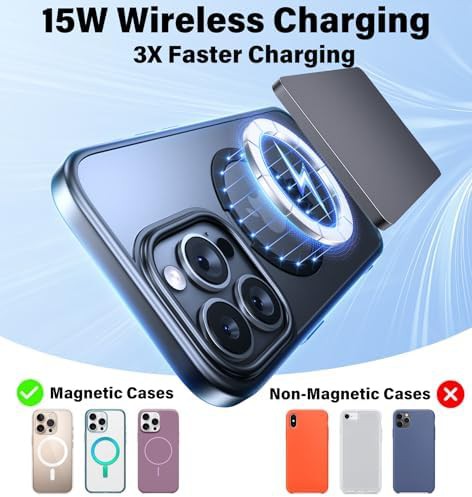 Slim black magnetic wireless battery pack — photo 2