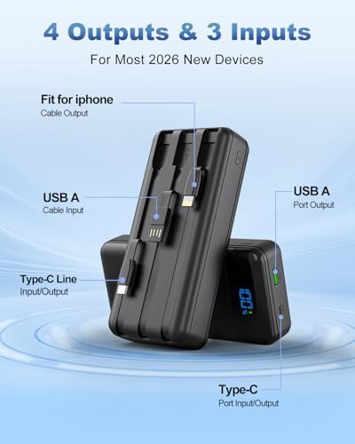 Portable charger with reinforced built-in cables — photo 4